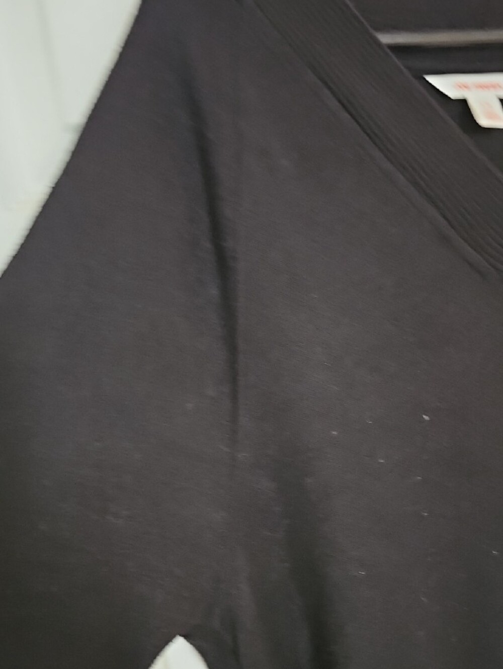 Joe Fresh Black Ribbed V-Neck Top - Picture 3 of 8